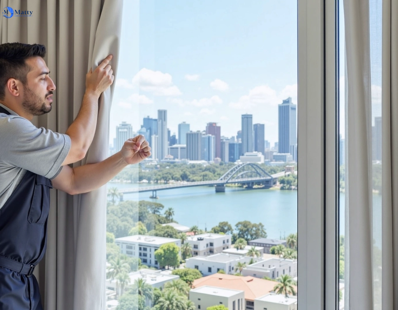 Professional curtain steam cleaning service durack QLD by Matty Curtain Cleaning